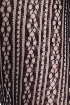 Lady's Infinity Diamond Vertical Stripes Fashion Designed Fishnet Pantyhose style 4