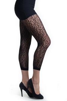 Lady's Leopard Animal Fashion Designed Fishnet Capri Tights style 2
