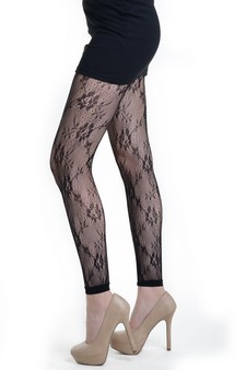 Lady's Roxanne Rose Fashion Designed Footless Fishnet Tights style 2
