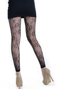 Lady's Roxanne Rose Fashion Designed Footless Fishnet Tights style 3