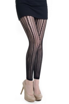 (828DY612N) Footless - Lady's Coffer of Diamonds  Fashion Footless Fishnet Tights style 2