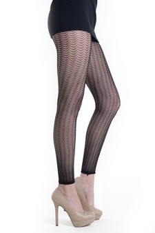 Lady's Wavy Scales Fashion Designed Footless Fishnet Tights style 2