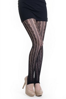 Lady's Hearts of Desire Fashion Designed Footless Stirr-up Fishnet Tights style 2