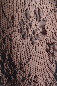 Lady's Roxanne Rose with  Fashion Designed Footless Fishnet Tights style 4