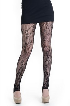 Lady's Honeycomb Mesh and Twigs Fashion Designed Stirr-up Fishnet Tights style 2