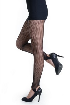 Lady's Wavy Scales Fashion Designed Stirr-up Fishnet Tights style 2