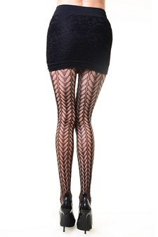 (168YD006) Lady's Leafy Columns & Cable Knit Fishnet Tights style 3