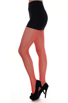 Lady's Fashion Designed Fish Net Tights - Red style 2