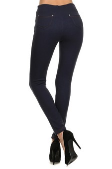 BLUE Fleece Jeggings w-Zip Front at center **NY ONLY** style 3
