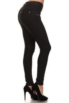 Black--Fleece Jeggings with Zippers **NY ONLY** style 2
