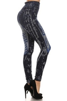 Women's Sublimation Fashionista Fleece Lined Jeggings style 2