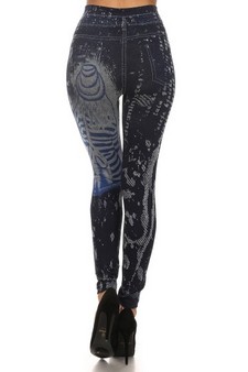 Women's Sublimation Fashionista Fleece Lined Jeggings style 3