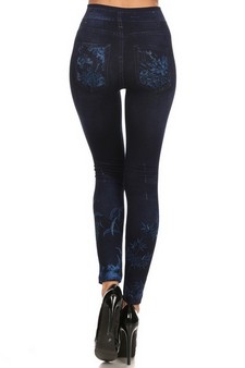 Lady's Jegging With Flower Prints style 3