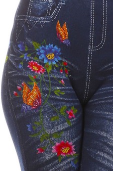 Lady's Jegging With Flower Prints style 4