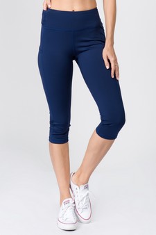 Women's High Rise 5-Pocket Activewear Capri Leggings (Medium only) style 2