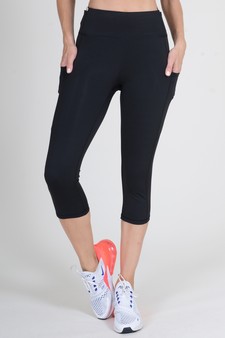 Women's High Rise 5-Pocket Activewear Capri Leggings (XS only) style 2