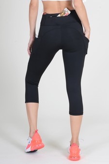 Women's High Rise 5-Pocket Activewear Capri Leggings (XS only) style 3