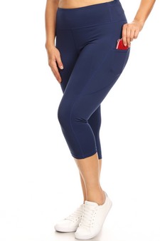 Women's High Rise 5-Pocket Activewear Capri Leggings (XXXL only) style 2