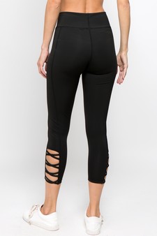 Women's Lattice Ankle Cutout Activewear Leggings (Small only) style 3