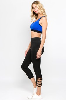 Women's Lattice Ankle Cutout Activewear Leggings (Small only) style 4