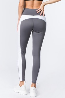Women's High Rise Colorblock Mesh Activewear Leggings with Pockets style 3