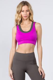 ***NY ONLY-Women’s Seamless Performance Style Double Layer Insert Sports Bra style 2