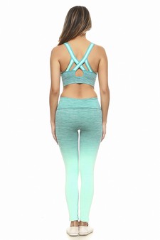 Women's Active Ombre Sports Bra And Leggings Set style 4