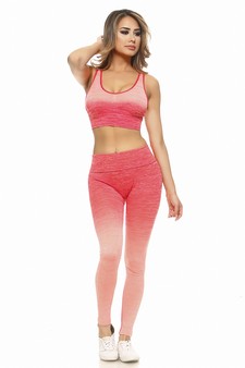 Women's Active Ombre Sports Bra And Leggings Set style 2