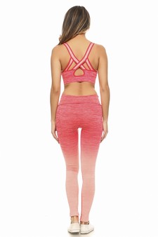 Women's Active Ombre Sports Bra And Leggings Set style 5