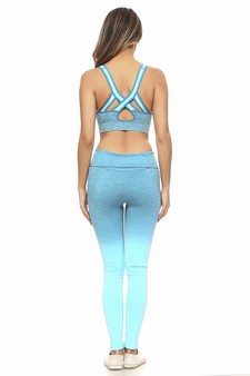 Women's Active Ombre Sports Bra And Leggings Set style 5
