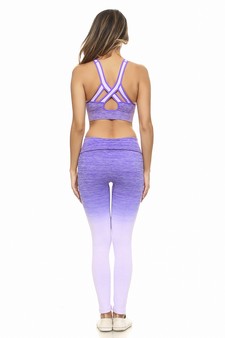 Women's Active Ombre Sports Bra And Leggings Set style 4