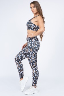 Women's Leopard Print Activewear Set style 3