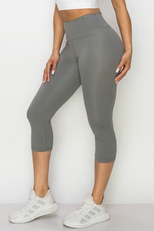Women's Capri Activewear Leggings w/ Hidden Waistband Pocket (Medium only) style 2