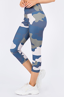 Women's Blue Tones Capri Activewear Leggings style 2