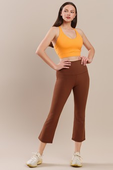 Women's Yoga Flare High Waisted Capri Buttery Soft Pants style 5