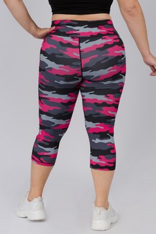 Women's Active Pink Camouflage Workout Legging (XXXL only) style 3