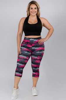 Women's Active Pink Camouflage Workout Legging (XXXL only) style 4