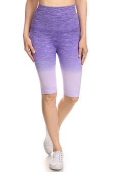 Women's Dip Dye Ombre Activewear Biker Shorts w/High Waist Band (Large only) style 2
