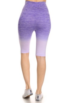 Women's Dip Dye Ombre Activewear Biker Shorts w/High Waist Band (Large only) style 3