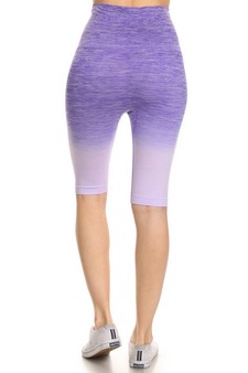 Women's Dip Dye Ombre Activewear Biker Shorts w/High Waist Band (Small only) style 3