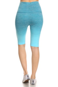 Women's Dip Dye Ombre Activewear Biker Shorts w/High Waist Band style 3