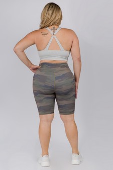 Women's Active Cute in Camo High Rise Biker Shorts - PLUS SIZE style 3