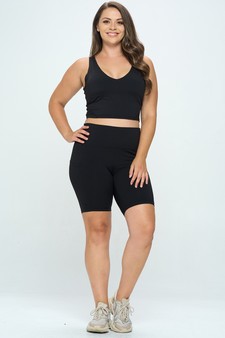 Women's Buttery Soft Activewear Biker Shorts with Pockets 8'' Inseam (XXXL only) style 4