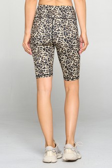 Women's Cheetah Print Activewear Biker Shorts style 4