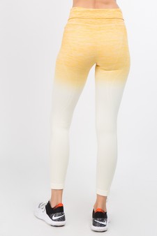 Women's Heather Knit Ombre Activewear Leggings w/High Waist Band style 3
