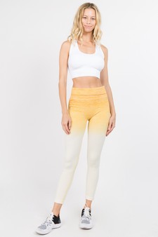 Women's Heather Knit Ombre Activewear Leggings w/High Waist Band style 5
