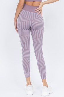 Women's Striped Seamless Activewear Leggings - Top:ACT641 style 4