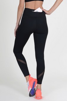 Women's Mesh-Panel Activewear Leggings with Zipper Pocket style 3