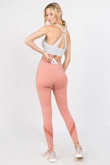 Women's Mesh-Panel Activewear Leggings with Zipper Pocket style 6