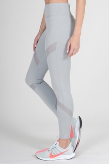 Women's Mesh-Panel Activewear Leggings with Zipper Pocket style 2